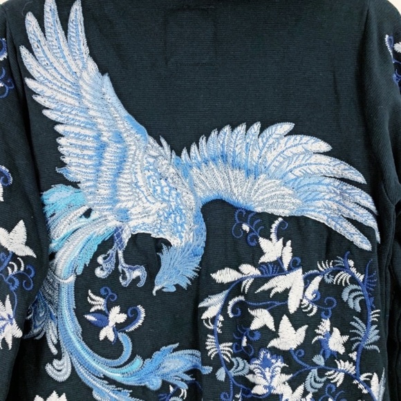 Elegant Black and Gray Patterned Long Cardigan - Picture 7 of 8